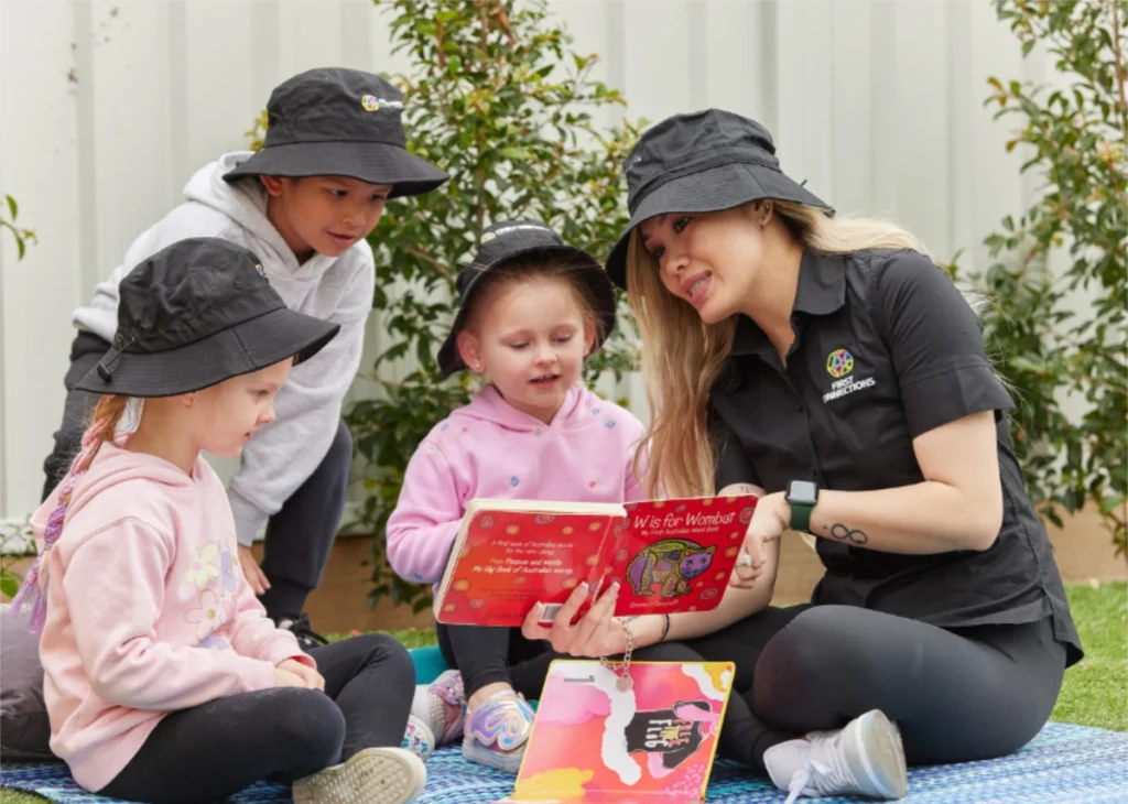 Literacy Skills Image of teacher with children